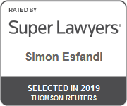 Super Lawyers Simon Esfandi Selected in 2019