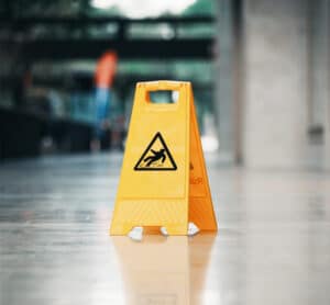 Wet floor sign.