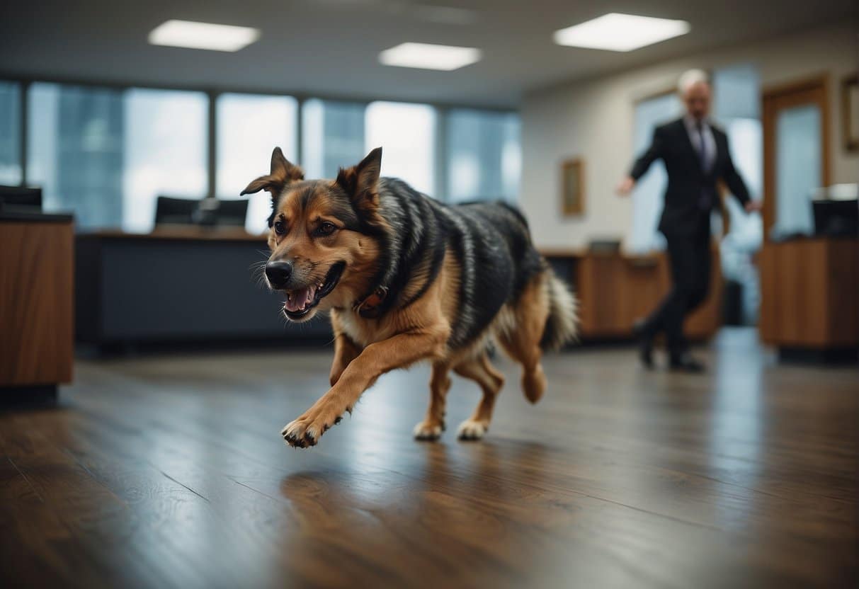 dog in lawyers office