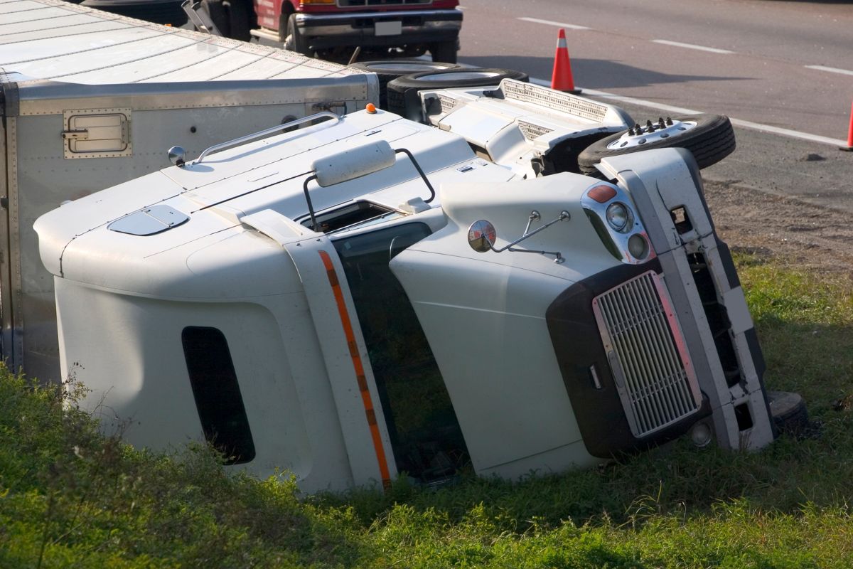 truck rolled over in accident