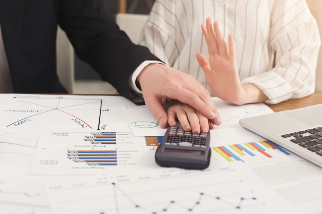 man and woman doing finances