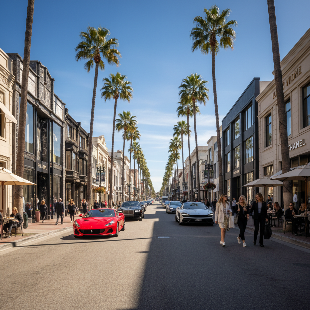 Car Accident scene in Beverly Hills