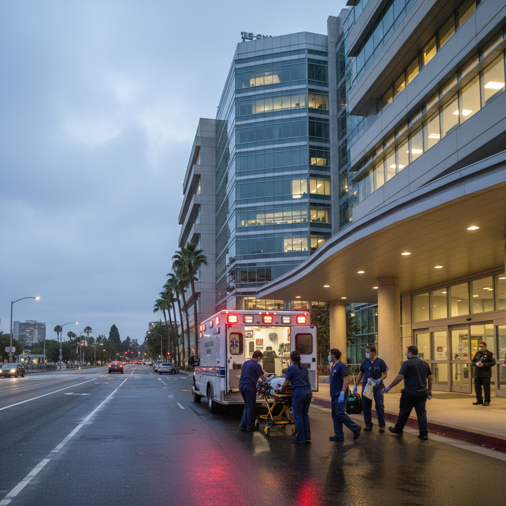 Emergency medical response to car accident in Los Angeles