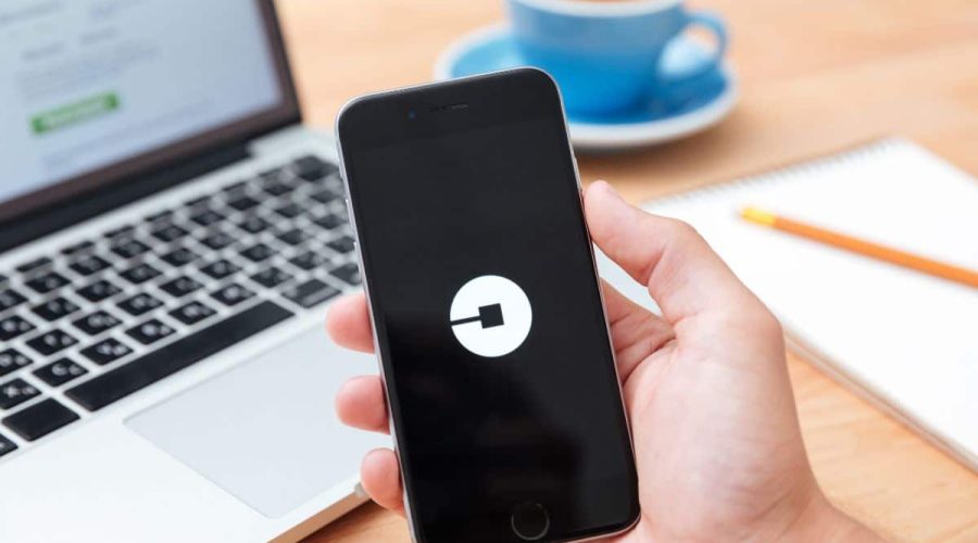 uber ridesharing app on iphone